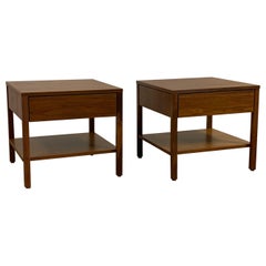 Pair of Walnut Florence Knoll Nightstands 