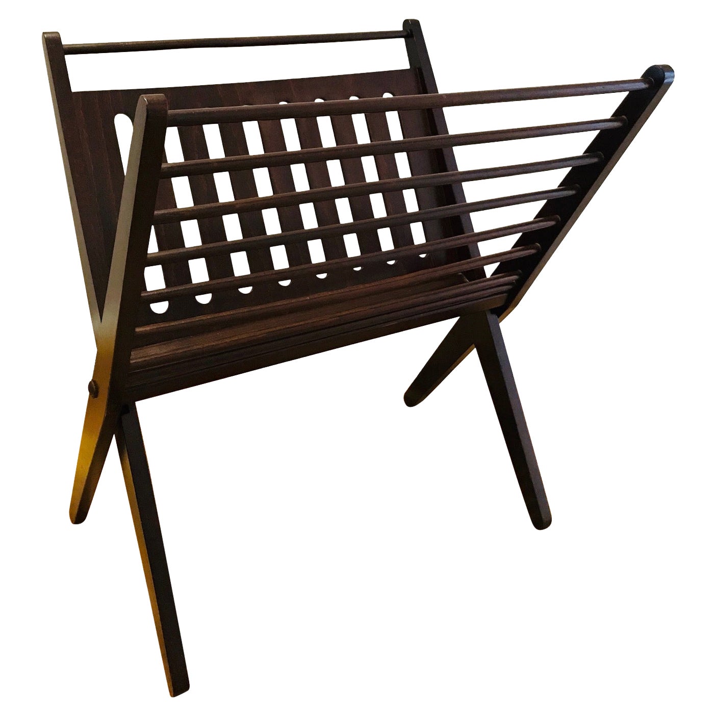 Danish Modern Magazine Stand Rack in Solid Beechwood, circa 1950s