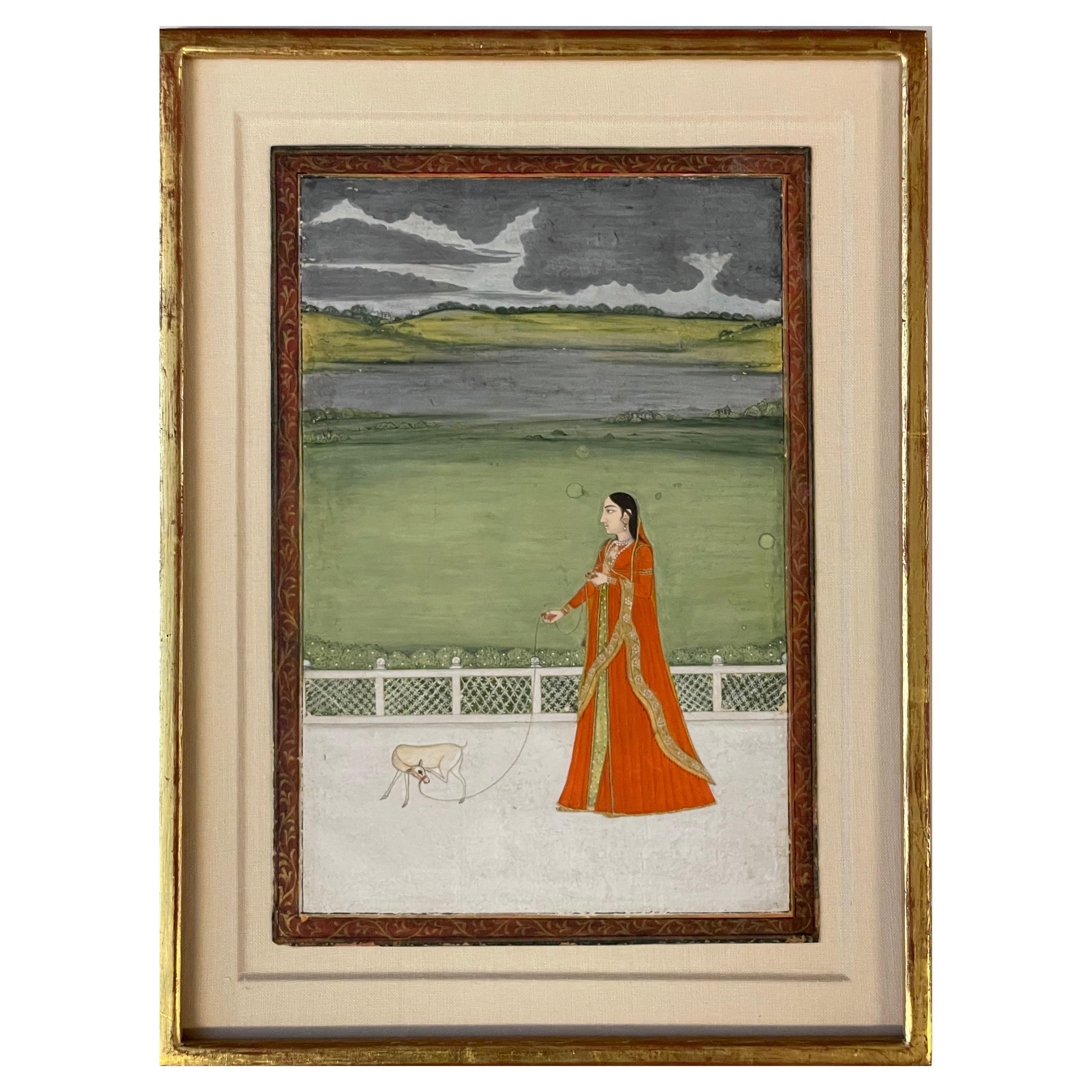 Indische Mughal-Miniatur im Angebot