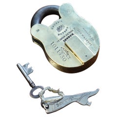 Finest Example Fully Hallmarked Chubbs Victorian Patent Padlock Original Key
