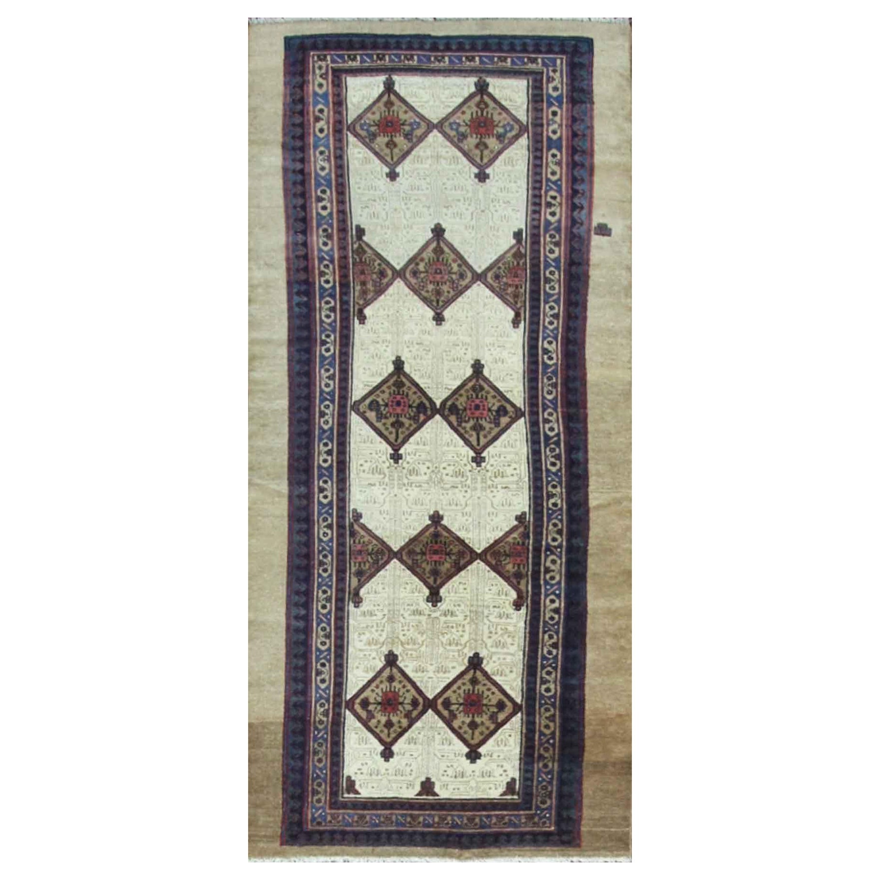 Antique Persian Serab/Serapi Gallery Size Rug, Camel Color, 4'6" x 10'4" c-1880 For Sale