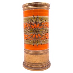 Bitossi Orange & Gold Vase for Rosenthal Netter