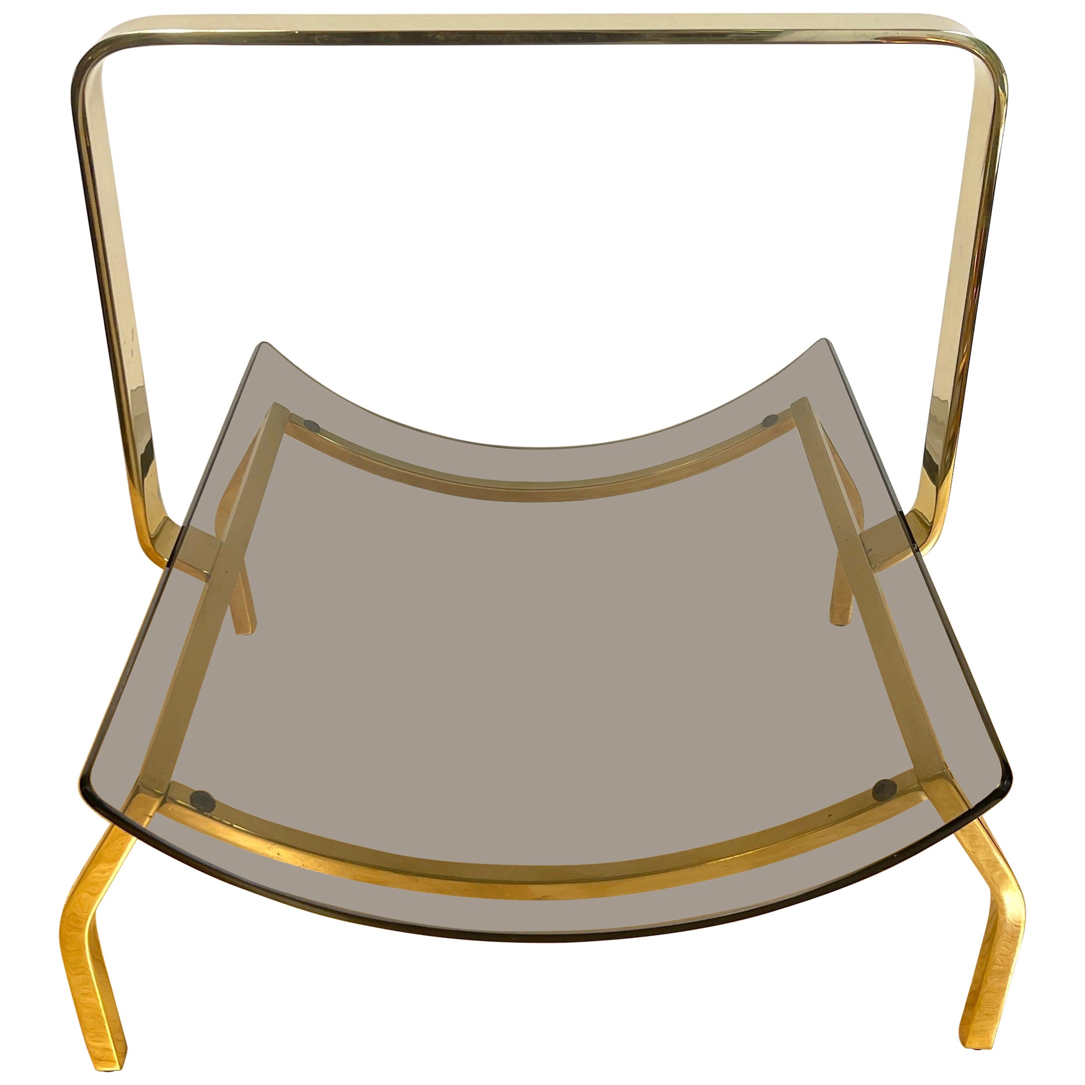 Murano & Brass Log/Magazine Rack by Fontana Arte