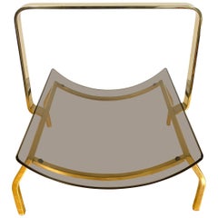 Murano & Brass Log/Magazine Rack by Fontana Arte