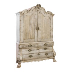 Antique 1800s Dutch Oak Buffet Cabinet