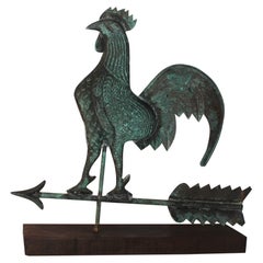 Early 20th C Full Body Rooster Weather Vane