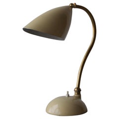 Italian Designer, Adjustable Table Lamp, Brass, Lacquered Metal, 1950s