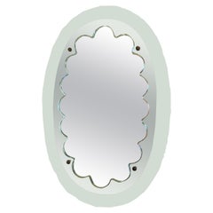 1950s French Max Ingrand Inspired Scalloped Oval Mirror