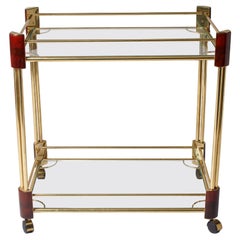 1960s Italian Square Trolley in Brass with Tortoise Detail 