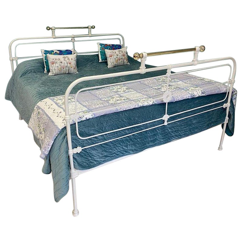 Superking 6' wide Antique Iron Irish Cottage Bed For Sale at 1stDibs cottage bed frames
