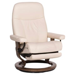 Stressless Consul Leather Armchair Cream Relax Function Electric