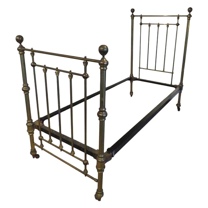 Single, English Victorian Brass Bedstead For Sale
