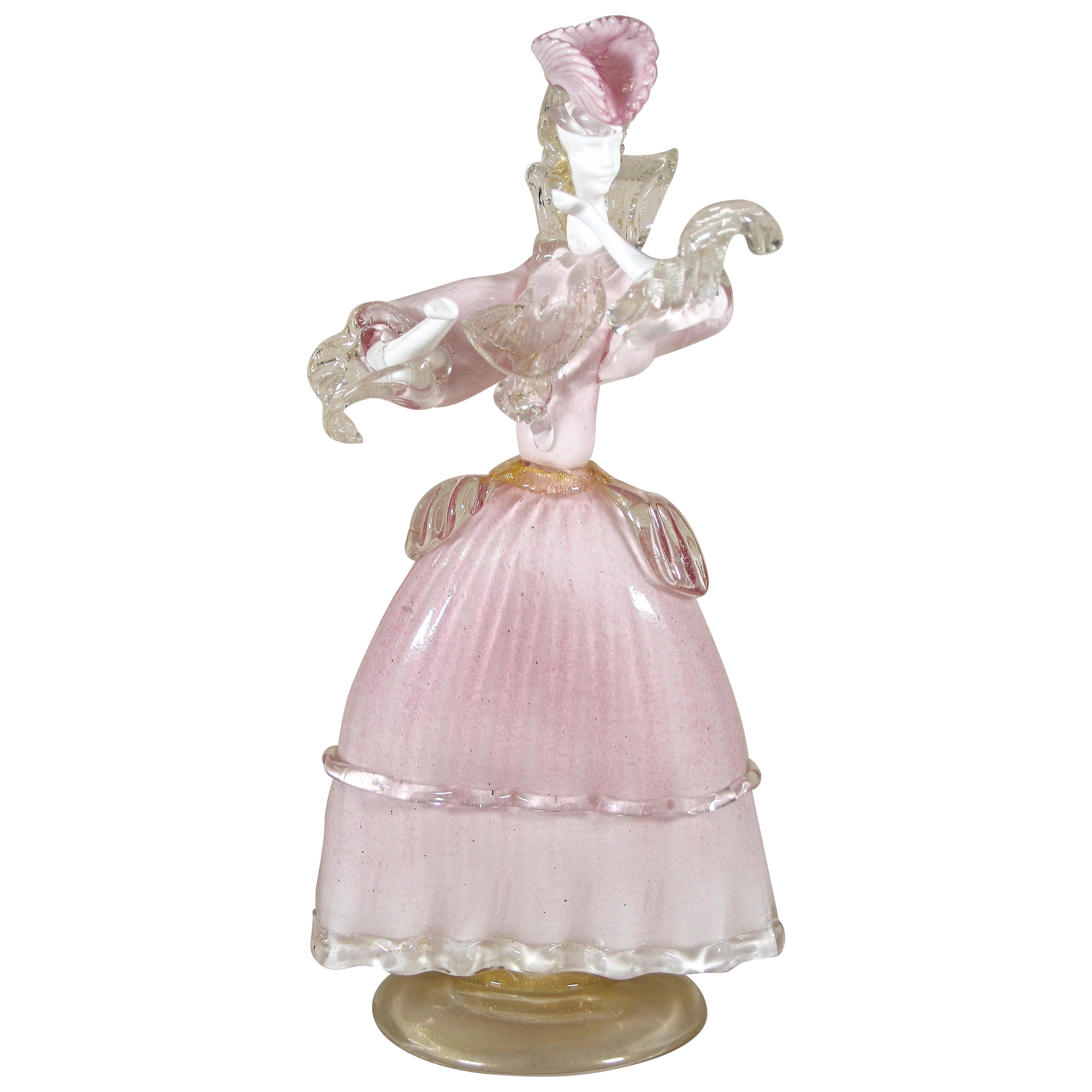 Mid-Century Murano Glass Figurine "The Noble Lady", Italy, circa 1950