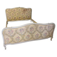 King Size (5'6") French Antique Upholstered Bed