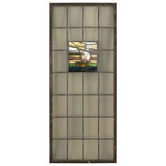 20th Century English Arts & Crafts Stained Glass Window with Nautical Landscape 4