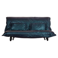 Zweisitzige Couch aus blauem Sofa-Stoff von Ligne Roset Calin