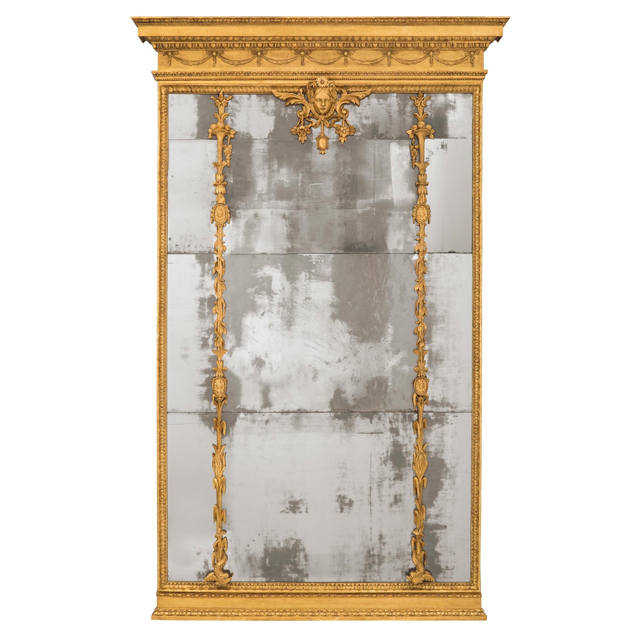 Italian 18th Century Louis XVI Period Giltwood Mirror