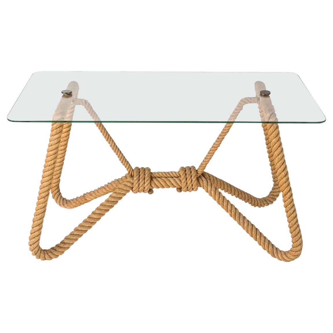 Rope Coffee Table by Adrien Audoux & Frida Minnet, France, 1960's