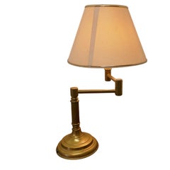 French Art Deco Adjustable Brass Desk Lamp