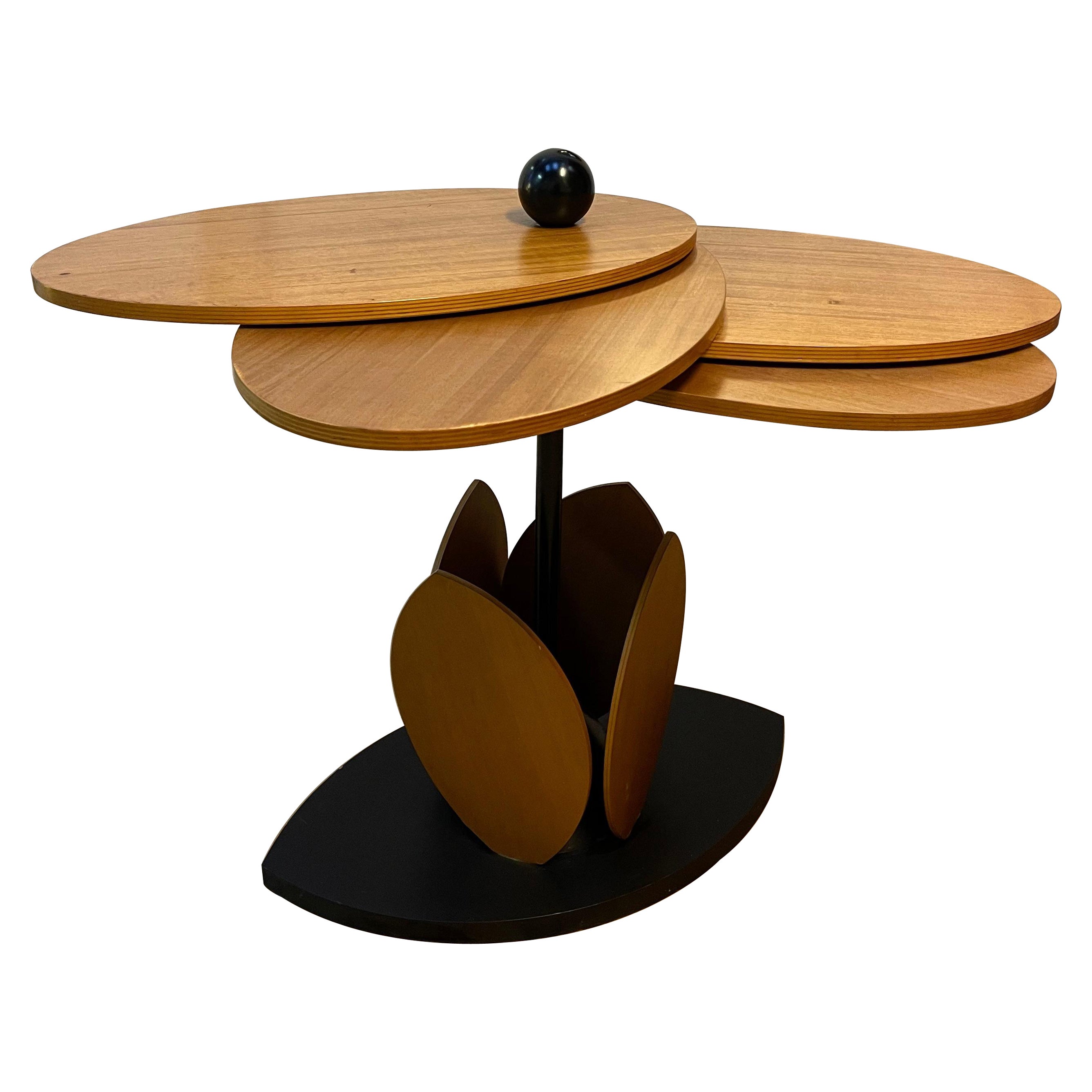Wood Flower Modular Table. Italy, 1980s For Sale