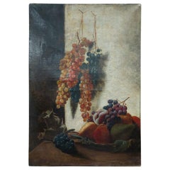 Antiqueo Painting Oil on Canvas, Still Life, 19th Century Italy