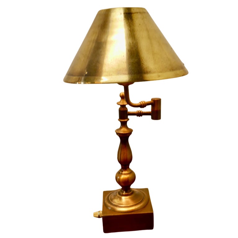 French Adjustable Brass Desk Lamp For Sale at 1stDibs
