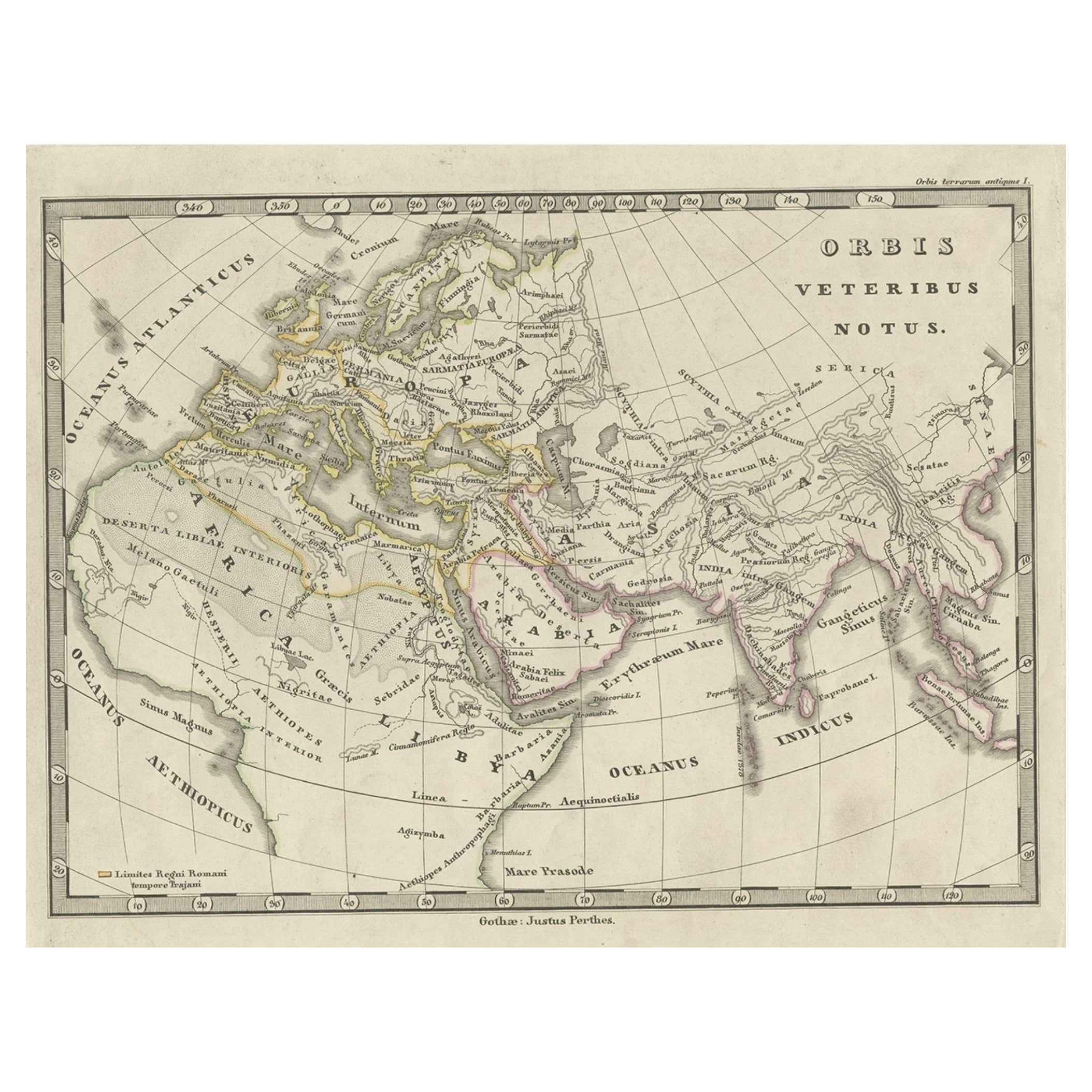 Antike Karte Europas und Teil Asien und Afrikas, 1848