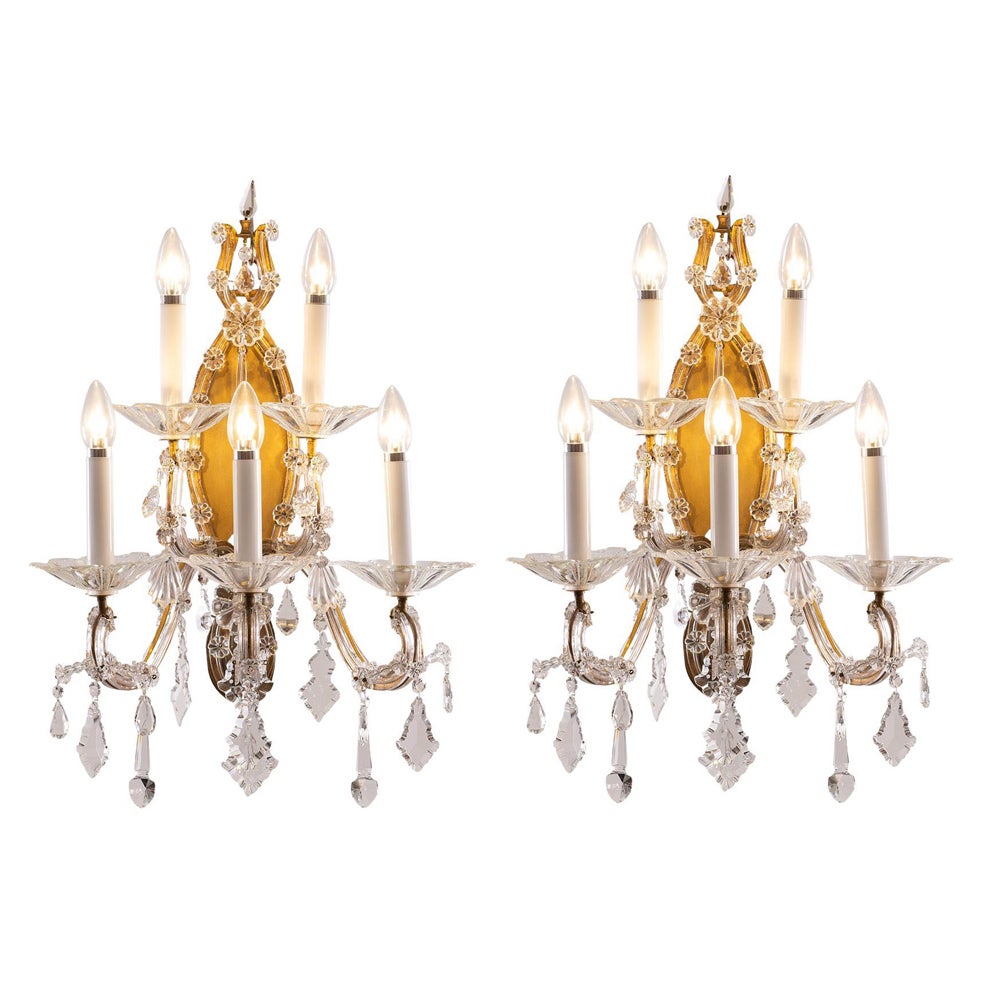 Pair of Original 1880, 19th Century Maria Theresia Baroque Style Sconces For Sale