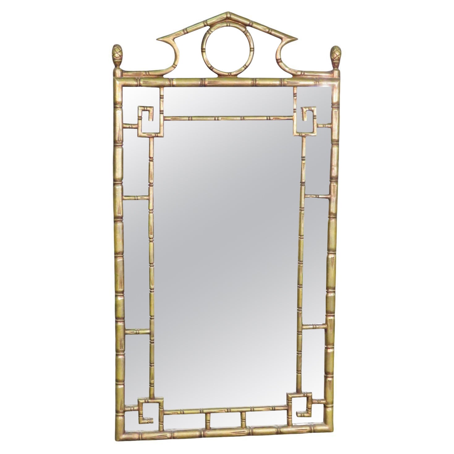 Gilded Faux Bamboo Oriental Style LaBarge Attributed Mirror