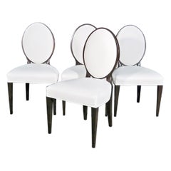 Set 4 Art Deco Style Mahogany Barbara Barry Style Dining Chairs