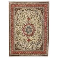 Antique Persian Tabriz Rug with Arabesque Art Nouveau Style