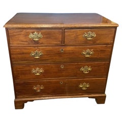 18th Century George III Mahogany Chest of Drawers with Bracket Feet