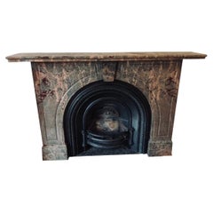 Large 19th Century Victorian Arched Marble Fireplace Surround