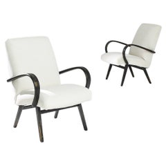 1950s Bentwood Armchairs by Jindrich Halabala, a Pair