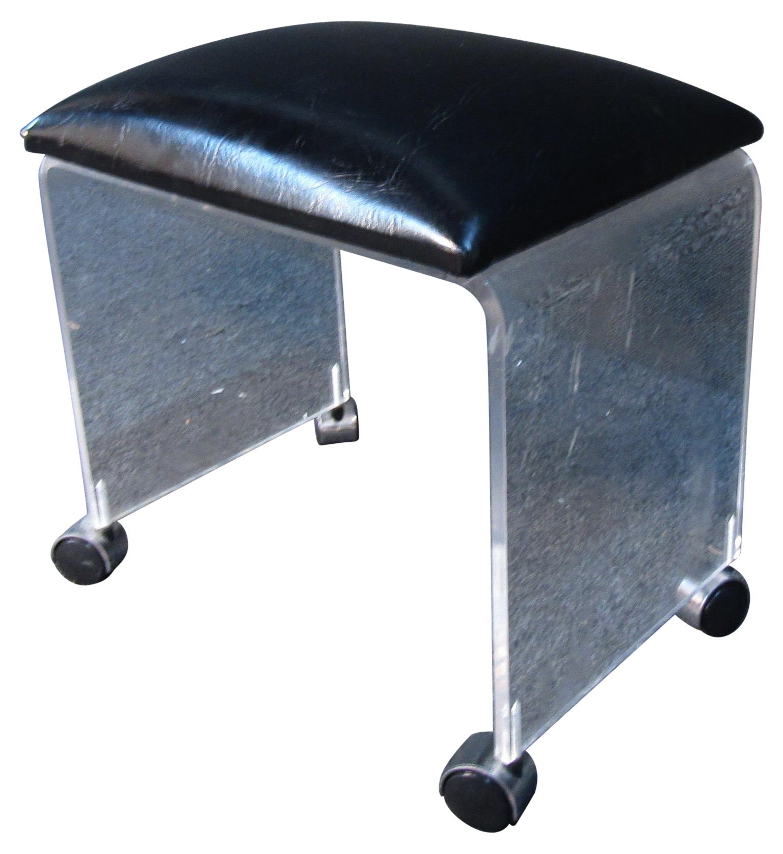 Mid-Century Modern Rolling Ottoman-Stool