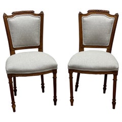 Pair of 18th Century Louis XVI Walnut Side Chairs