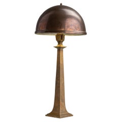 Brass & Copper Table Lamp, England, Circa 1920