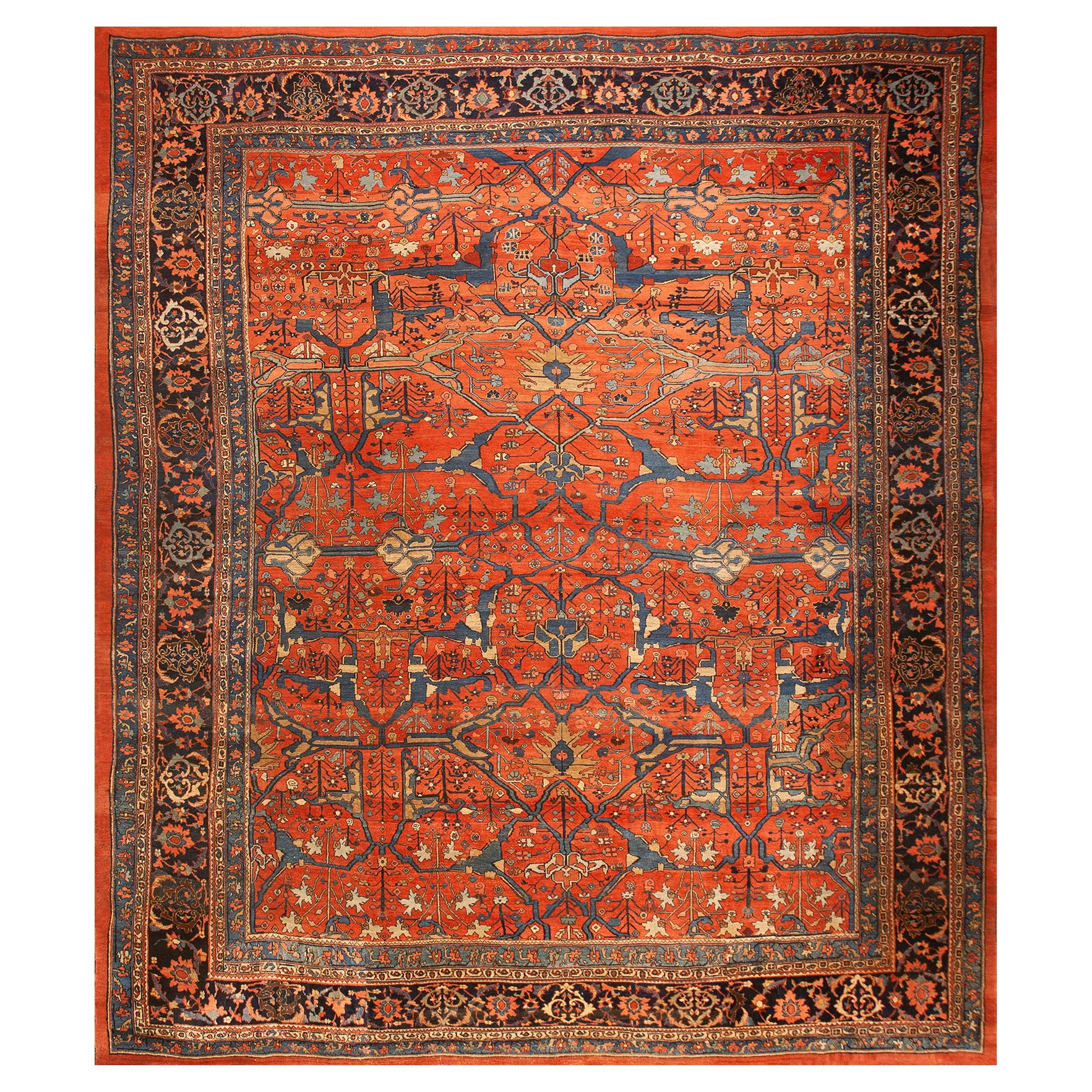 19th Century Persian Bijar Garrus Carpet ( 13' x 15' 4'' - 395 x 465 cm) For Sale