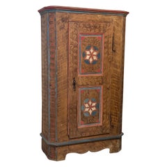 Antique Swedish Folk Art Painted Cabinet