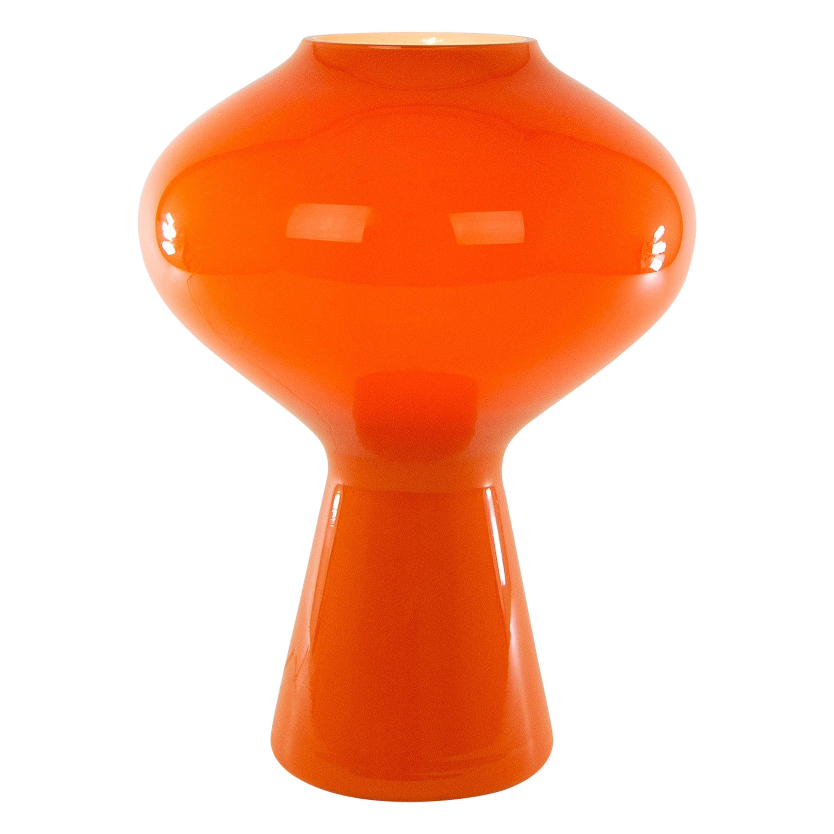 Large Orange Hand Blown Fungo Table Lamp by Massimo Vignelli for Venini, 1950s