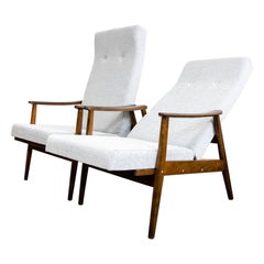 Pair of Mid-Century Vintage Reclining High-Back Armchairs from TONNE, 1960s