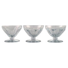 Baccarat, France, Three Tallyrand Glasses in Clear Mouth-Blown Crystal Glass