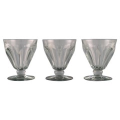 Baccarat, France, Three Tallyrand Glasses in Clear Mouth-Blown Crystal Glass