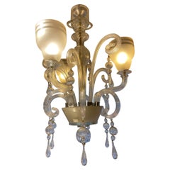 Suspension 3 Globes Murano Glass, circa 1950