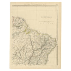 Antike Karte des östlichen Brasiliens, 1849
