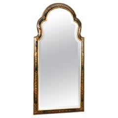 20th Century Chinoiserie Lacquered Painted Gilt Wood English Mirror, 1980