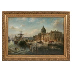 19th Century Painting Of The Customs House, Dublin, Ireland by Max Krause