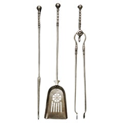 Used Set of Polished Steel Firetools in the Georgian Manner