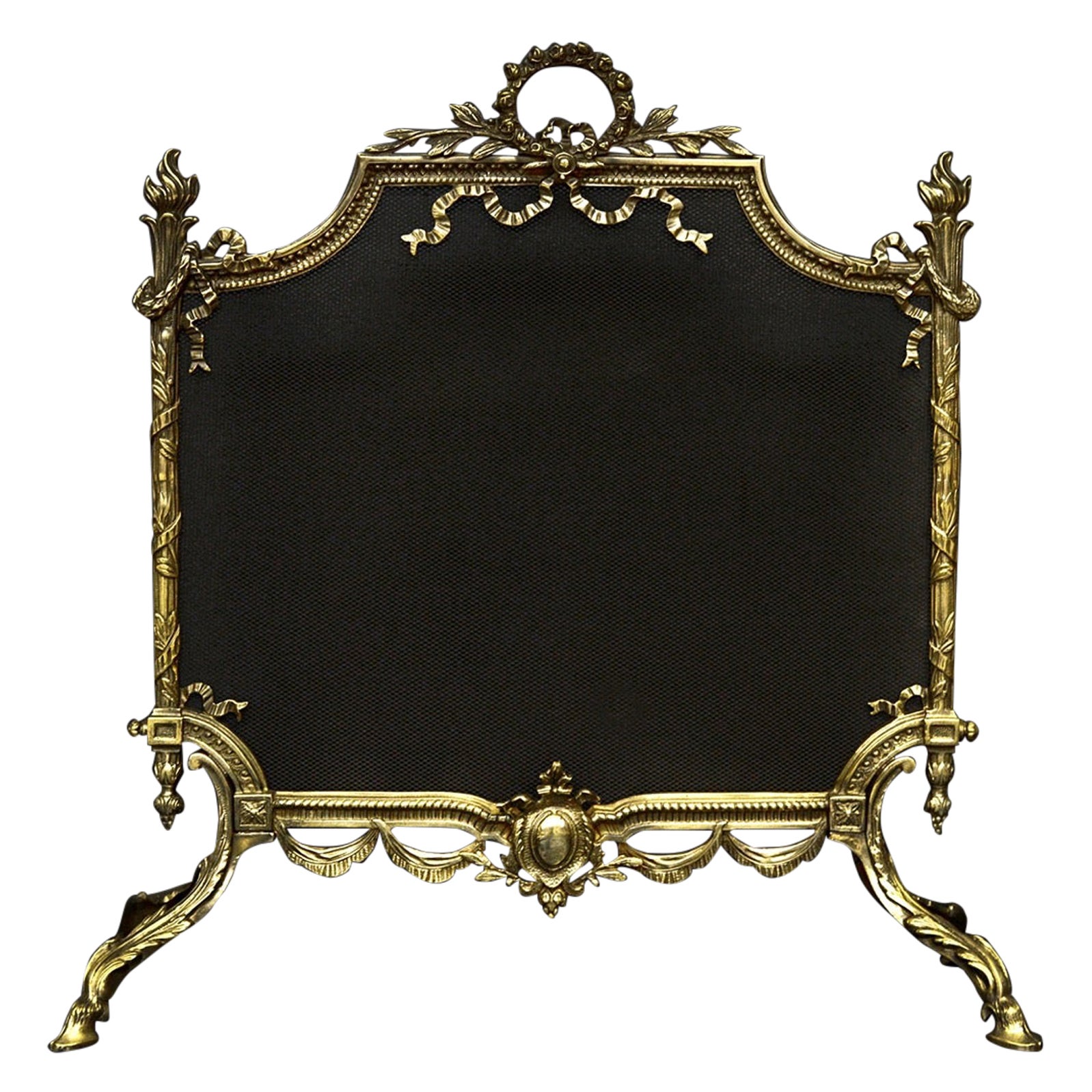 Kaminschirm aus Messing von hoher Qualität im englischen Regency-Stil des 19. Jahrhunderts
