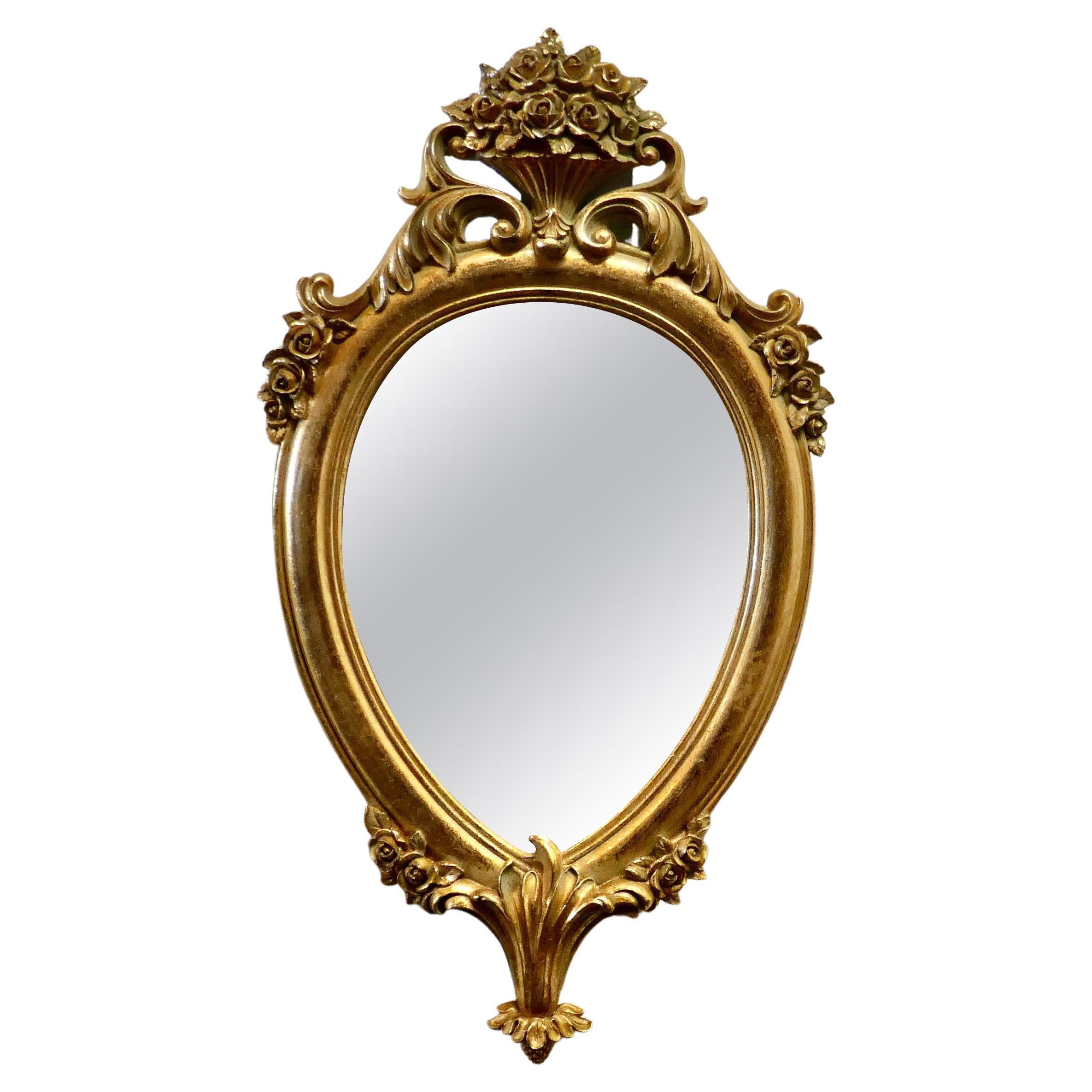 Small Rococo Gilt Wall Mirror For Sale
